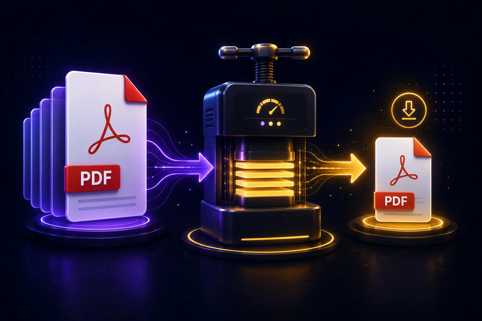 Compress PDF file size online with adjustable quality